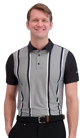 Ben Sherman Men's Performance Golf Polo Shirts– Stretch, Extra Soft Fabric, Moisture-Wicking, Odor Resistant, Black, Large