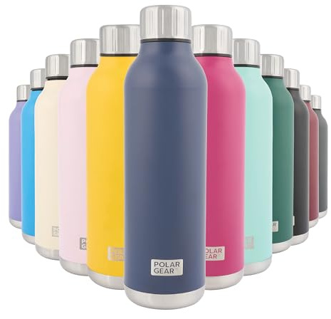 Polar Gear Stainless Steel Water Bottle - 500ml Vacuum Insulated Metal Water Bottle, Double Wall, Leakproof Drinks Bottle - 12H Hot, 24H Cold - Perfect for Work, Travel, Sports, Gym (Indigo)