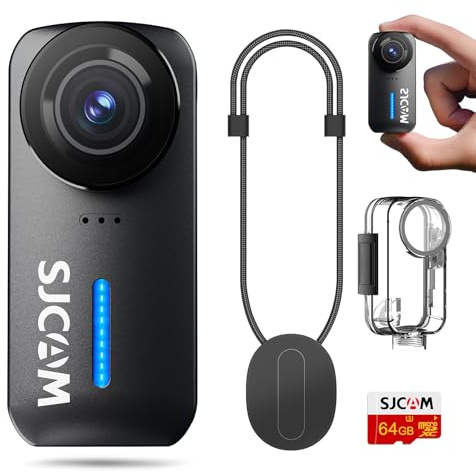 SJCAM C110 Plus Magnetic Mini Body Camera,4K 170° Fov|64GB Card Bodycam with Audio & Video Recording, 6-axis Stabilisation,8x Zoom,30M Waterproof Pocket Action Cam Vlogging Camera,f/1.8 POV Cam,Black