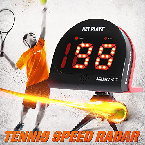 NET PLAYZ Attrezzatura da allenamento con sensori di velocità per pistole da tennis da radar – Misurare la velocità di impatto, racchetta e palla