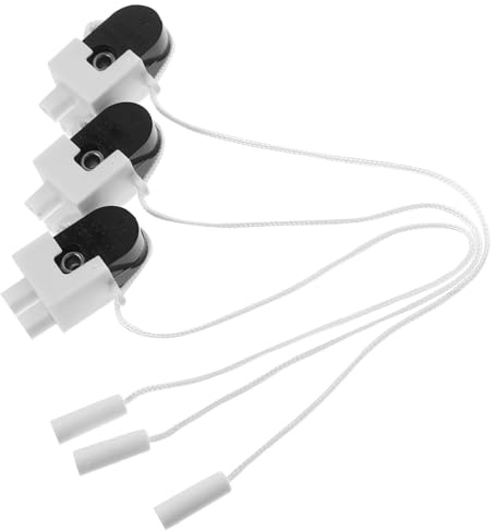 GALPADA 3 pezzi Interruttore Corda da Parete per Luci Bagno Pull Cord Facile da Installare per Lampade e Applique per Spazi Ridotti e Risparmio Energetico