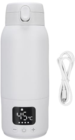 YDuupxe Scaldabiberon Portatile, Coperchio con una Sola Pressione da 500 Ml Controllo della Temperatura di Riscaldamento a 360° IPX6 Scaldalatte con Ricarica Ad Alta velocità