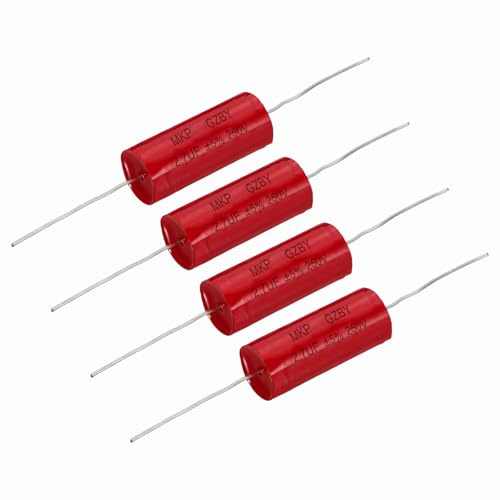 sourcing map 4 condensadores divisores de frecuencia de 2,7 uf, 250 V, altavoz de audio axial rojo, condensador de película MKP