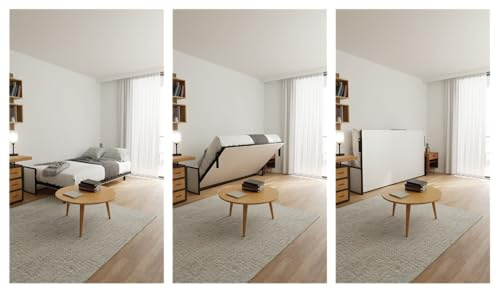 WallBedKing Morphy Studio väggsäng – Komplett modulärt multisystem (SizeFlex™ + TypeFlex™), platsbesparande fällsäng (120x200 cm, horisontell)