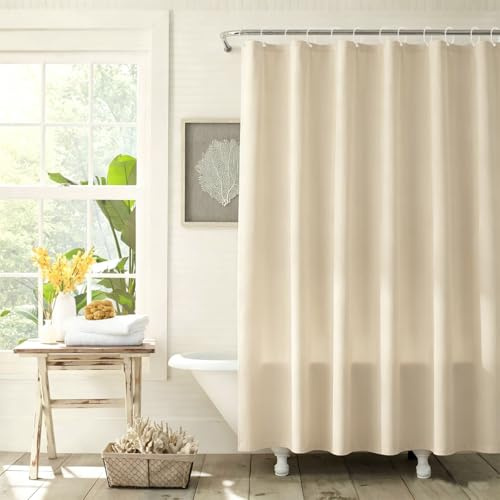 Duschvorhang Anti Schimmel 180x180cm, Wasserdicht Duschvorhang Beige
