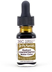 Dr. Ph. Martin's Radiant Concentrated Water Color, 0.5 oz, Tobacco Brown (36C)