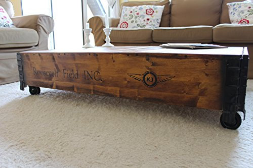 Uncle Joe´s Couchtisch Truhe Holzkiste Beistelltisch Vintage Shabby chic Landhaus Massivholz nussbaum