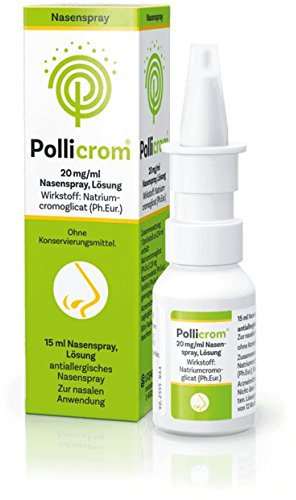 Pollicrom Nasenspray Spar-Set 3x15ml. Verhindert die Freisetzung von Histamin und greift früh in den Allergiemechanismus ein