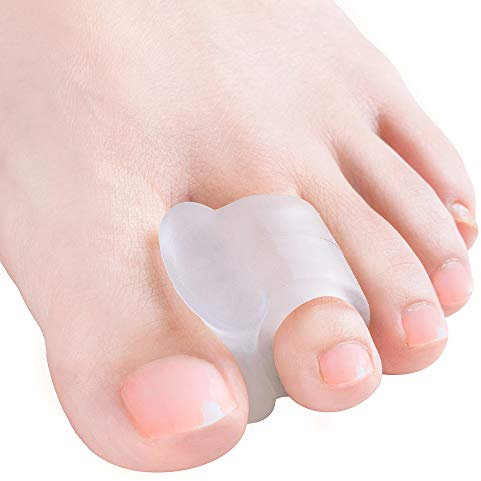 Welnove Zehenstrecker, 10x Gel Zehenspreizer für Bunion Korrektur, überlappende Zehen (Transparente Silikon Zehentrenner)