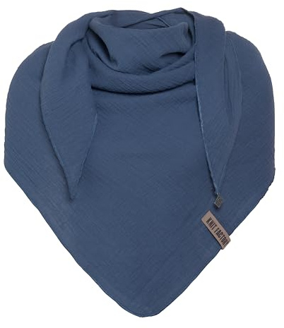 Knit Factory - Liv Trekantssjal - Jeans - 190x85 cm