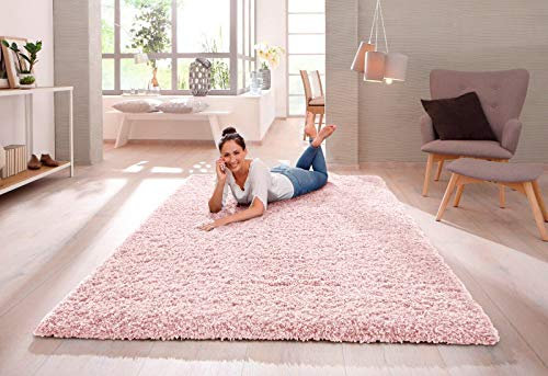 SHAGGY RUG 30MM / 3cm Modern Rugs Living Room Extra Large Small Medium Rectangular Size Soft Touch Thick Pile Living Room Area Rugs Non Shedding (Pink, 80cm x 150cm (3ft x 5ft))