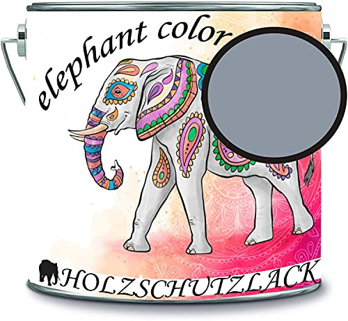 Holzschutzlack Holzlack Holzlasur wetterbeständiger Langzeitschutz Wetterschutzfarbe Holzschutzfarbe RAL 7001 Silbergrau // elephant color