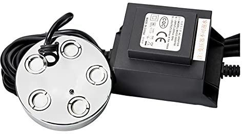 Mister Foggers LED Färgrik lampa ultraljud luftfuktare dimma maker Fogger for vatten fontän damm atomer diffusor 5 huvud luft nebulisator Indoor Fountain Accessories (Color : Single light)