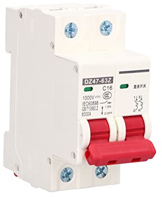 Leitungsschutzschalter, DZ47-63Z C16 2P Leistungsschalter für DIN-Schienenmontage, Niederspannungs-Luftunterbrecher, Kurzschlussschutz, Auslaufschutz, Luftschalter mit Elektromagnetischem Entkopplungs