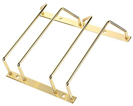 Dianoo Porte-verres à vin doré de 18 cm, 2 à 3 rangées, en fer robuste, doré élégant, installation facile