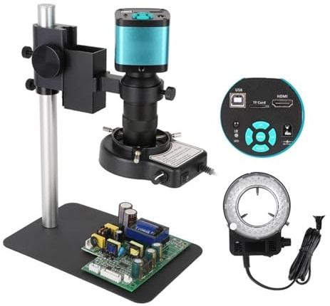 Kit de Accesorios para microscopios 4K 48MP USB 60FPS Microscopio de Video monocular Sets 3 8MP / 16MP / 13MP / 8MP Lente de la cámara Digital Portaobjetos de microscopio