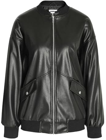 Noisy may dam NMRONJA oversize PU bomberjacka NOOS jacka, svart, S, svart, S
