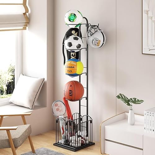 Drumm - Soporte de balón, organizador de baloncesto,soporte de almacenamiento para balones, almacenamiento de material deportivo para garaje,organizador de equipo deportivo