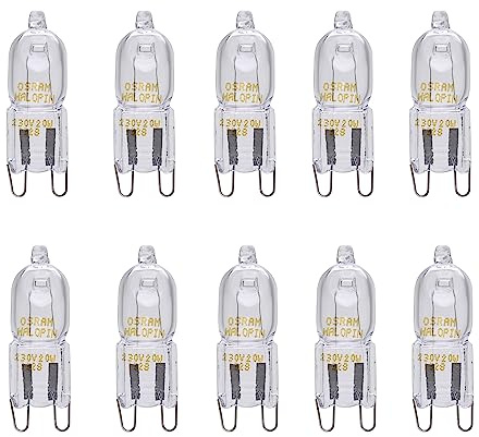 Osram 10-pack Halopin 66733 33 watt G9 halogenpenna dimbar 230 V varmvit 460 lumen | halogenlampor | stiftsockellampa