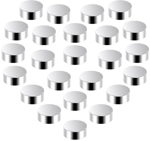 Eurtes 100 Stück Neodym Magnete Extra Stark, 5 mm x 2 mm Rund Kleine Magneten Starker Halt für Whiteboard, Mini Magnete Selbstklebend für Haus, Büro und Schule (Silber)