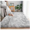 Bibykivn Teppich Wohnzimmer Hochflor Teppiche Waschbarer, 140x200 cm Moderner Langflor Teppiche Anti-Rutsch Unterseite Carpet, Weich Teppich (Hellgrau, 140x200 cm)