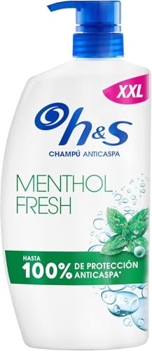H&S Menthol Fresh Anticaspa Champú 1000ml Pump. Actúa contra la caspa, el aceite y el picor desde el primer lavado. Hasta 100% protección contra la caspa, clínicamente probado con efecto refrescante