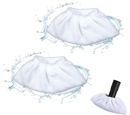 Mikrofaser Überzugsset Dampfreinigerzubehör für die Handdüse, Frottee Tuchset Handwerkzeug Classic und Comfort, Baumwolle Frottier-Abdeckung Pads Kompatibel die Meisten Dampfreiniger (2PCS)