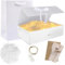 Geschenkbox 21 * 17 * 7cm, Geschenkbox mit Deckel, Geschenk Box mit Schleife+Karte+Tasche+Bast+Licht, Magnetische Geschenkboxen, Geschenkkarton, Geschenkverpackung für Hochzeit Weihnachten Geburtstag