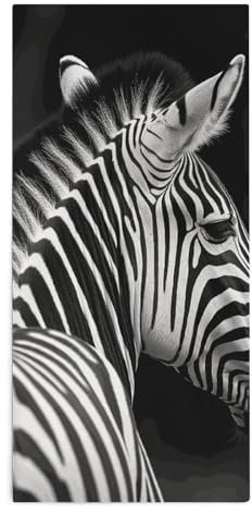 VFKLT Große Badetücher, schwarz-weiß, Zebramuster, Strandtuch, Küchentücher, saugfähiges Handtuch, Badetücher für Damen und Herren, für den täglichen Gebrauch zu Hause