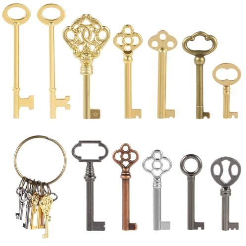 12PCS Hollow Barrel Skeleton Key, Hollow Skeleton Keys, Vintage Furniture, Vintage Locks, Decorations