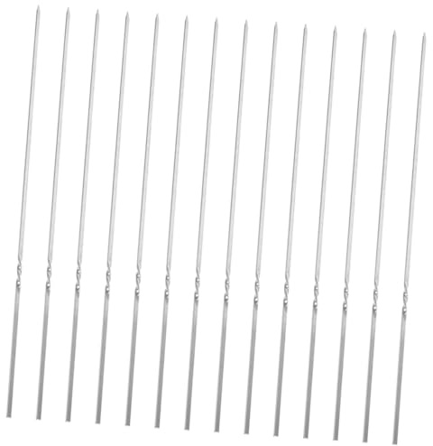 Gatuida 20pezzi Spiedini Piatti in Acciaio Per Barbecue Riutilizzabili Spiedini in Metallo Per Grigliare Adatti Per Carne e Verdure
