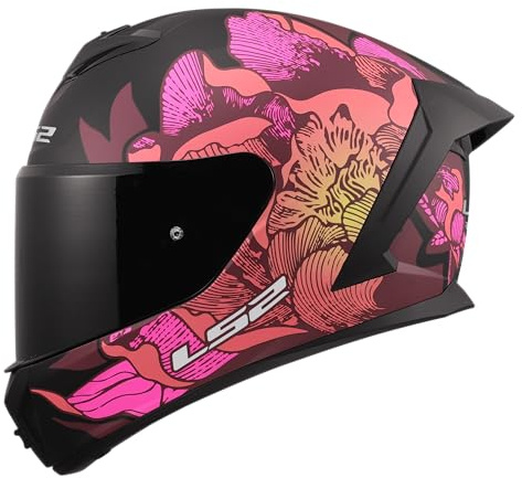 LS2, Integraler Motorradhelm RAPID III POPPIES II Black Pink, M