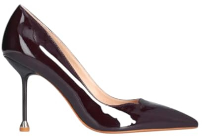 Scarpe con Tacco a Spillo da Donna, Décolleté in Vernice Vinaccia, Design Elegante con Punta Affusolata N.41