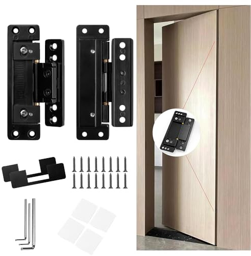 Wotendy Bisagra de Puerta Oculta de Acero Inoxidable, Negro