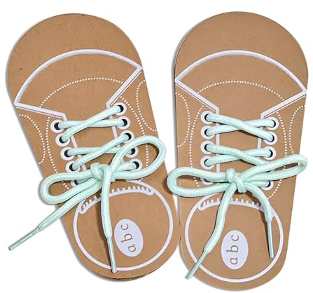 Canvas Trend 1 Pair Shoe Lace Practice for Kids, Learn to Tie Shoe Laces Kids with 1 Pair Shoes Laces, Shoes Lace Practice for Kid Toddlers Ages 3–6 Educational Fine Motor Skill Learning Toy Boards