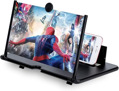 BAONUO Lente ingrandimento smartphone, 16 pollici Ingranditore schermo smartphone 3D HD, anti-luce blu, adatto per la visione di film, anime, per tutti gli smartphone