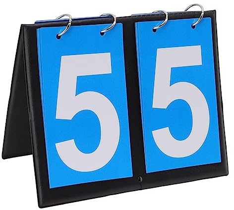 SAXOJONON Tabellone segnapunti Flip Digit per Sport, Carte Digitali di Grandi Dimensioni, Materiale PU Idrorepellente, Segnapunti Portatile per Basket Calcio Pallavolo