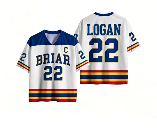 Briar U Hockey Jersey Graham 44 & Logan 22 & Tucker 46 & di Laurentis 66 Briar U Hockey Maglia Vneck Maglietta Sportivo Streetwear Unisex Maniche Corte Camicie di Ispirazione Sportiva for Fans