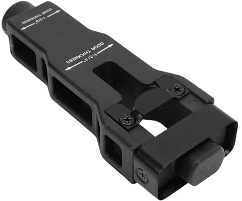 SIXRUN Kit di Installazione dello Strumento per Mortasare la Serratura della Porta, Accurato per Utensili da Taglio Professionali per Porte Spesse da 1 3/4 Pollici e 1 3/8 Pollici (BLACK)