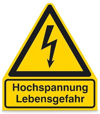 Betriebsausstattung24 Hochspannung Lebensgefahr - Aluminium, geprägt - Größe: 29,7 x 41,0 cm - Warnschild - Kombischild
