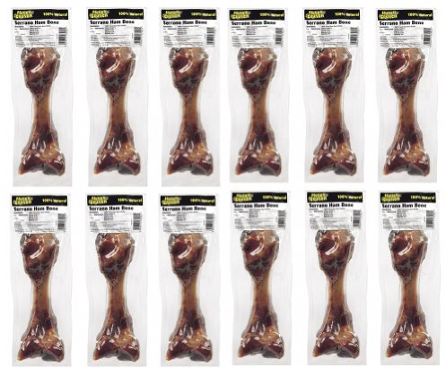 12 Munch Crunch Serrano Ham Bone 100% Natural Cured Dog Bone Protein Treat Snack
