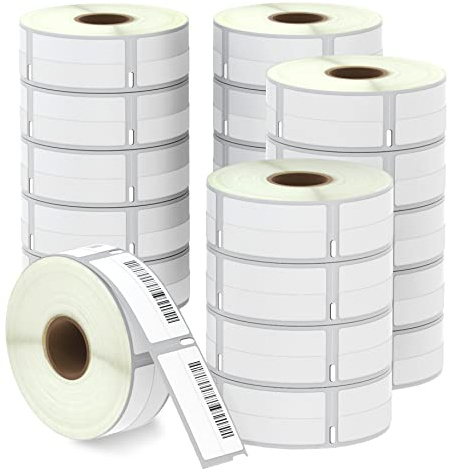 BETCKEY - 20 Rouleaux 99017 Étiquettes Compatible avec DYMO S0722460, 12mm x 50mm, 4400 Étiquettes Pour Dossier Suspendu Pour DYMO LabelWriter 450, 4XL, NON Pour 550 ou 5XL