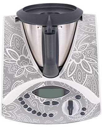 WANDKINGS Aufkleber Skin Sticker für Thermomix TM31, Schnörkel Grau