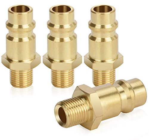 Sukudon AK-18 Compressed Air Coupling 1/8 Male Thread Coupling 1/8 Inch Brass Coupling Plug Male Thread Coupling Socket Hose Plug Valve Socket Threaded Plug