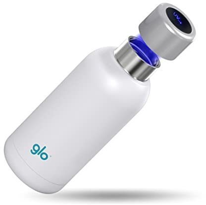glo Smart Bottle Stainless Steel Water Purifier BPA Free Self-Cleaning at the Press of a Button | 12H Hot and 24H Cold Water | 400ML Capacity