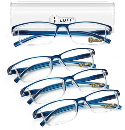 LUFF 4Pcs Anti-Blue-ray Reading Glasses Portable Ultra-Light Readers(2.0X)