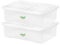 2 x 32L Plastic Storage Boxes Crystal Clear Box & Lid Large Home Office Stackable Nestable Under bed Boxes