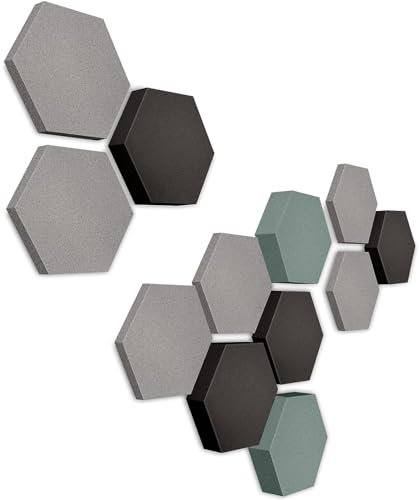 platino24 Akustikpaneele 12 Elemente Edition LOFT 3D I Ø 300mm Akustikplatten Schalldämmung Wand & Decke I Akustikschaum Schall-Absorber aus Basotect 30-70mm mit farbiger Akustikbeschichtung