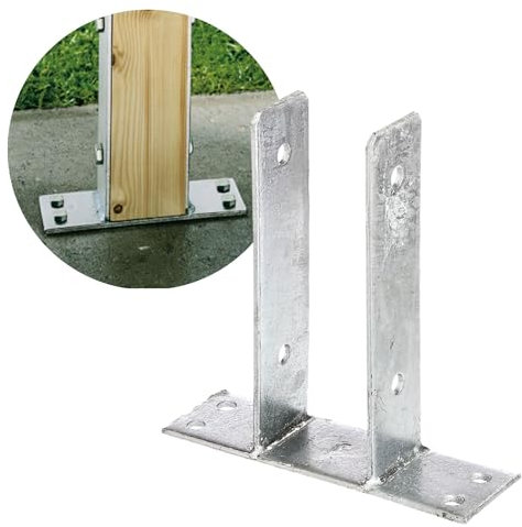 Ultiness® U-Pfostenträger zum Aufschrauben U-Form feuerverzinkt robuste U-Träger zum Aufdübeln für Zäune & Sichtschutz optimale Befestigungslösung für Pergola (71 mm, 1, Anzahl)