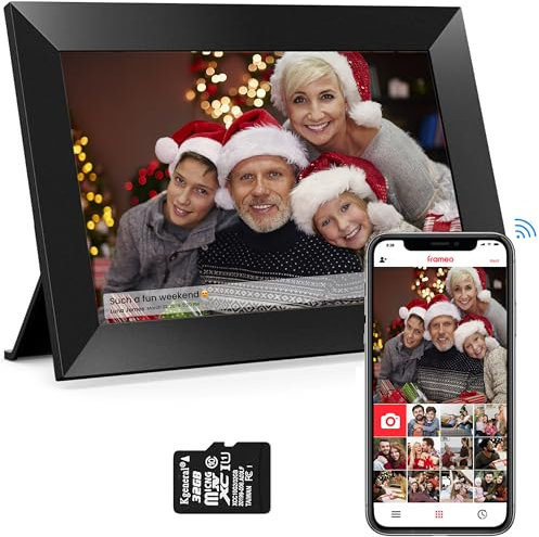 64 GB Digital Photo Frame WiFi | 10.1 Inch Frameo Digital Picture Frame with Large Storage (32GB Built-in+32GB SD Card)1280x800 HD IPS HD Touch Screen, Digital Frame Photo Multi-Users & Auto Rotation